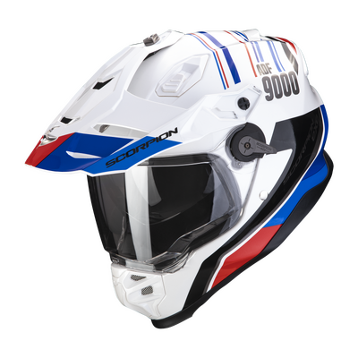 Scorpion ADF-9000 Air Desert Helmet - White/Blue/Red