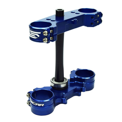 SCAR Kawasaki KX250F-KXF450F 2013-20 (23mm Offset) Blue Triple Clamps