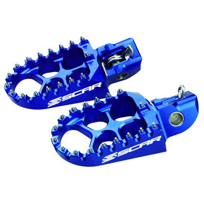 SCAR Evo Blue Footpegs Kawasaki KX85 1998-2022 / KX65 2000-2022 - 57mm Wide