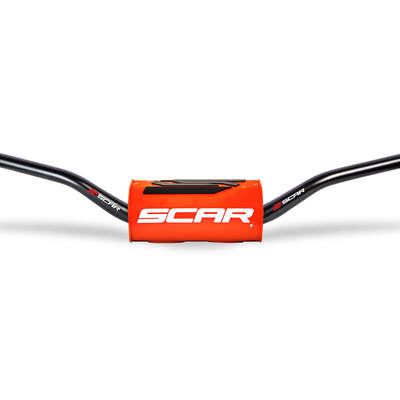 SCAR O2 Tapered Handlebar - KTM 85SX - Black Bar with Orange bar pad