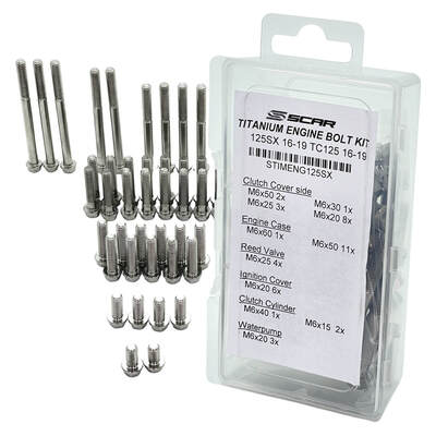 SCAR Titanium Engine Bolt Kit KTM 125SX 16-22 / Husky TC125 16-22 / Gas Gas MC125 21-22