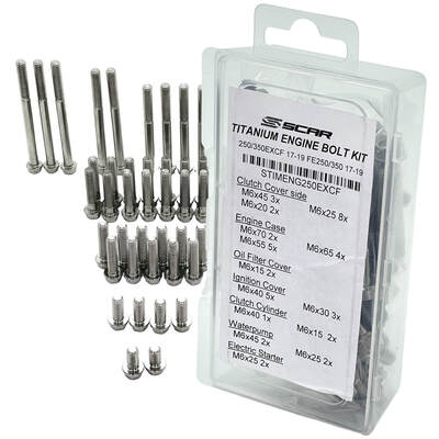 SCAR Titanium Engine Bolt Kit KTM 250-350 EXC-F 17-19 / Husky FE 250-350 17-19