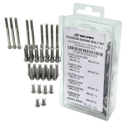 SCAR Titanium Engine Bolt Kit KTM 250-350EXCF 20-22 / Husky FE250-350 20-22 / GasGas