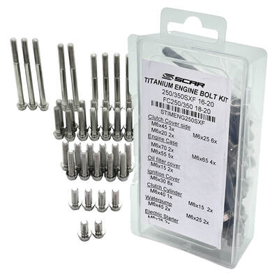 SCAR Titanium Engine Bolt Kit KTM 250-350SXF 16-22  / Husky FC250-350 18-22 / GasGas