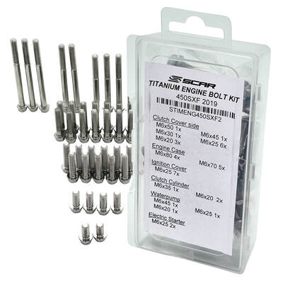 SCAR Titanium Engine Bolt Kit KTM 450SXF 2019-22 / GasGas MC450 2021-22