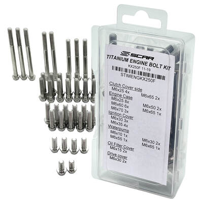 SCAR Titanium Engine Bolt Kit Kawasaki KX250F 2011-2020 - 42 Pieces