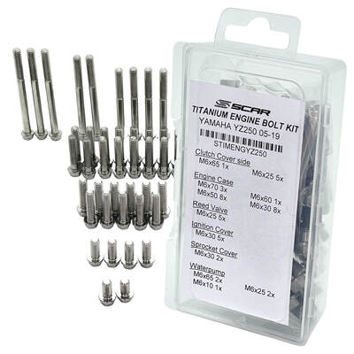 SCAR Titanium Engine Bolt Kit Yamaha YZ250 2005-2022 - 43 Pieces