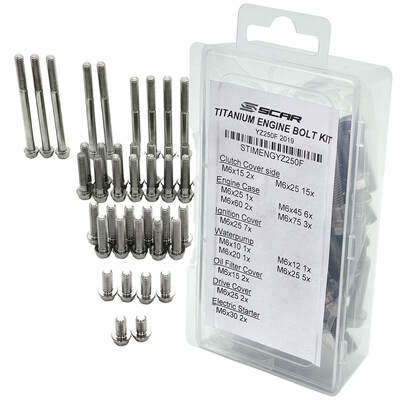 SCAR Titanium Engine Bolt Kit Yamaha YZ250F 2019-2022 - 50 Pieces