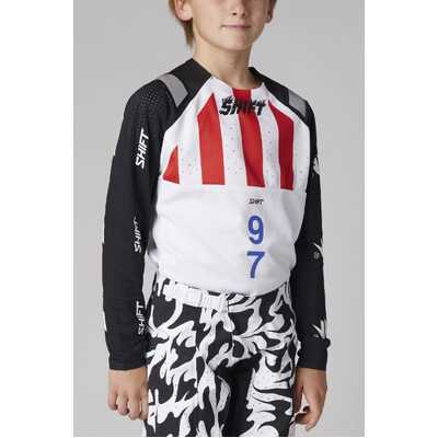 Shift Youth Blue Label Flame Jersey - White/Black