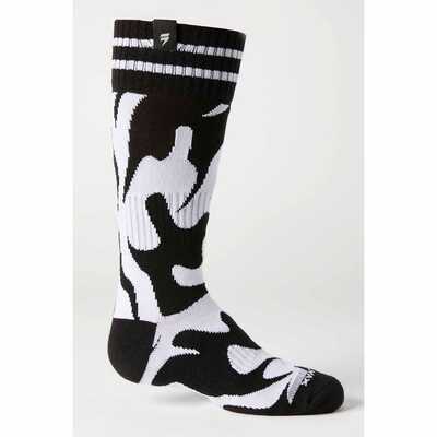 Shift Yth Black Lbl Flame Socks - White/Black