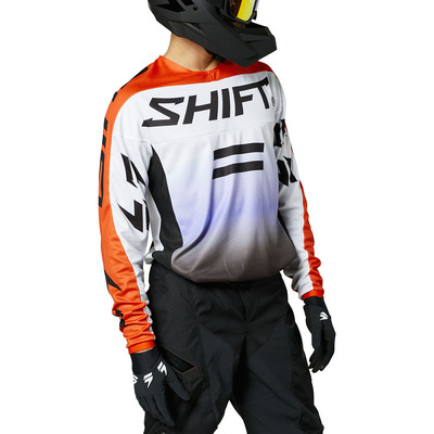 Shift Whit3 Label Fade Jersey - Black/White/Orange