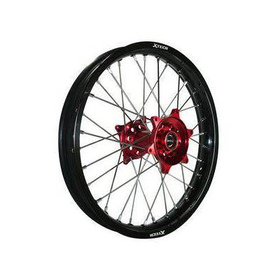 Xtech MX Mini Wheel Front CRF150R 2012 Up Black Rim Red Hub Silver Spokes 19 X 1.40 - 17 X 1.40 