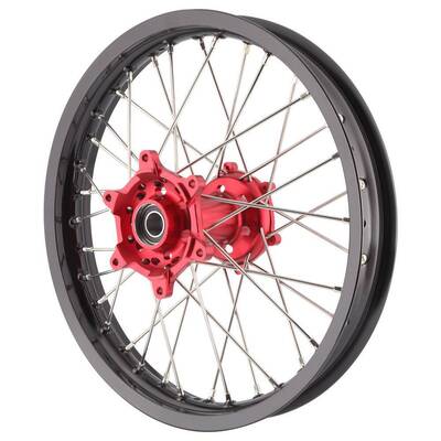 Xtech MX Mini Wheel Rear CRF150R 2012 Up Black Rim Red Hub Silver Spokes 14 X 1.60 - Red 