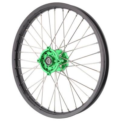 Xtech Kawasaki MX Enduro Wheels - Front - Silver Spokes - 21"