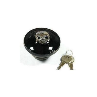 Zodiac Locking Skull Gas Cap - Chrome