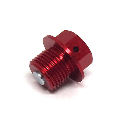 Zeta Drain Bolt - Magnetic - M14X10 - P1.25 - Red