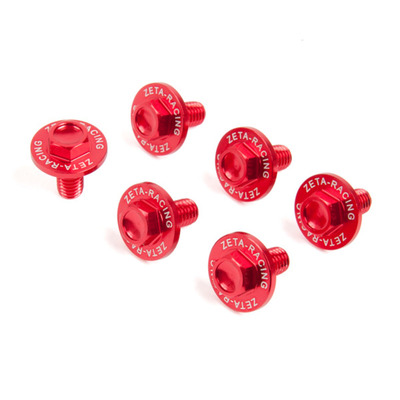 Zeta Fork Guard Bolt Set Alloy - Kawasaki - 6 Pcs -Red