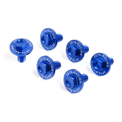 Zeta Fork Guard Bolt Set Alloy - Kawasaki - 6 Pcs -Blue