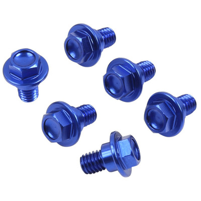 Zeta Fork Guard Bolt Set Alloy - Suzuki - 6 Pcs -Blue