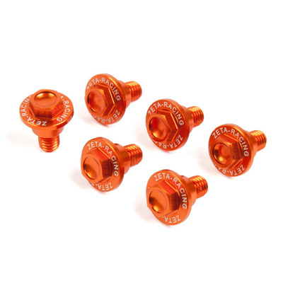 Zeta Fork Guard Bolt Set Alloy - Ktm/Hqv. - 6 Pcs -Orange