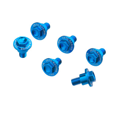 Zeta Fork Guard Bolt Set Alloy - Ktm/Hqv. - 6 Pcs -H-Blue